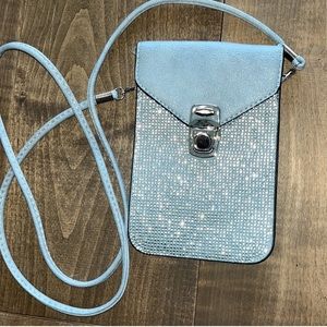 Blue Rhinestone Crossbody/Wristlet